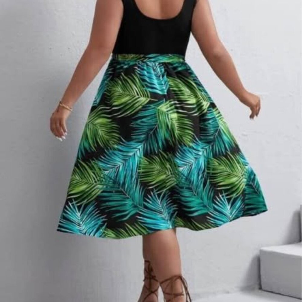 Ladies 1X  colorful tropical print dress - Picture 5 of 11